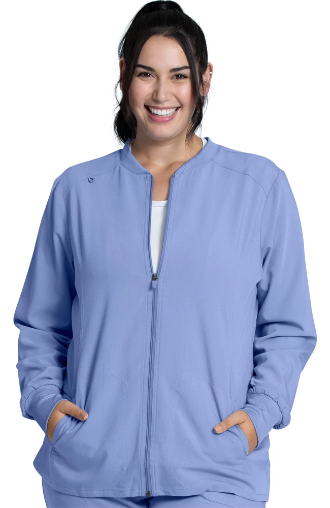AllHeart Clearance Women's Warm-Up Solid Scrub Jacket 3 AllHeart Clearance Women's Warm-Up Solid Scrub Jacket