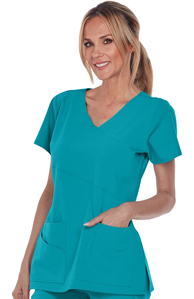 Grey's Anatomy Clearance Women's Mock Wrap Solid Scrub Top 3 Grey's Anatomy Clearance Women's Mock Wrap Solid Scrub Top