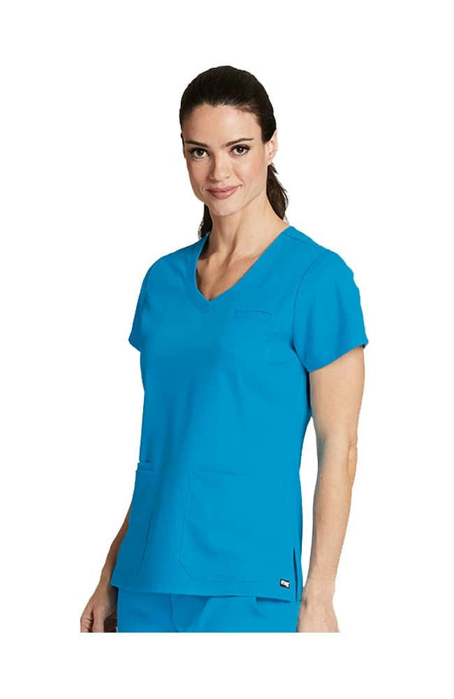 Grey's Anatomy Clearance Women's Curved V-Neck Solid Scrub Top 3 Grey's Anatomy Clearance Women's Curved V-Neck Solid Scrub Top