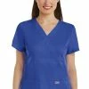 Grey's Anatomy Clearance Women's Mock Wrap Solid Scrub Top -Havaianas Shop 1 bc 4153 clearance 650