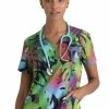 Barco One Clearance Women's V-Neck Tropical Breeze Print Scrub Top -Havaianas Shop 1 bc 5107 printclearancetbr 650