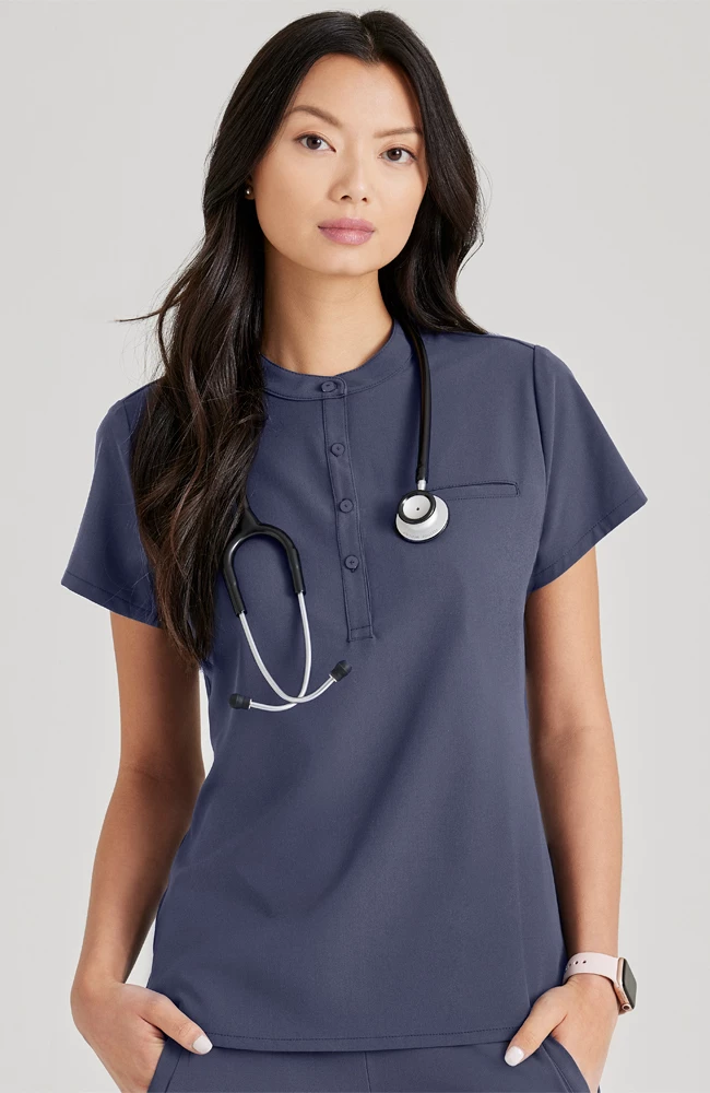 Barco Uniforms Barco Unify Women's Henley Tuck-In Scrub Top 3 Barco Uniforms Barco Unify Women's Henley Tuck-In Scrub Top
