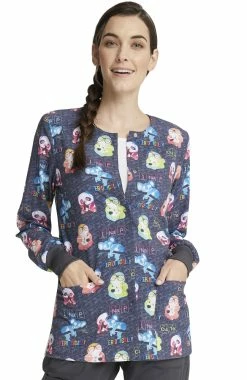 Cherokee Clearance Women's Snap Front Science Friends Print Jacket