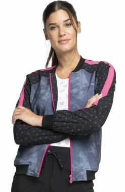 Cherokee Clearance Women's Don't Look Back Print Scrub Jacket