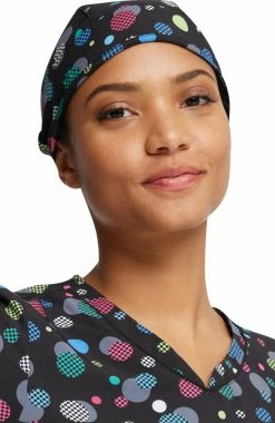 Cherokee Women's Checker Dots Print Scrub Hat