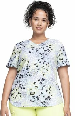 Cherokee Clearance Women's Spots Gone Wild Print Scrub Top