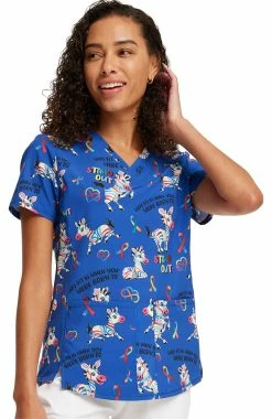 Cherokee Women's Born To Stand Out Print Scrub Top