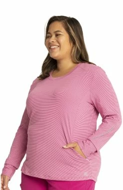 Cherokee Clearance Women's Long Sleeve Solid Knit Underscrub T-Shirt