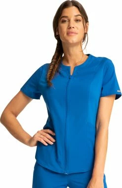 Cherokee Clearance Women's Zip Front Scrub Top