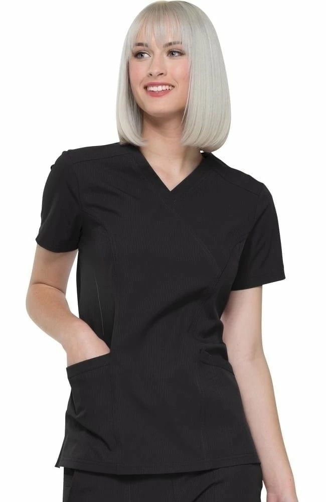 ELLE Clearance Women's Mock Wrap Solid Scrub Top 3 ELLE Clearance Women's Mock Wrap Solid Scrub Top