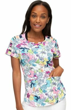 Heartsoul Clearance Women's Garden Of Groove Print Scrub Top