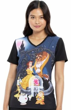 Cherokee Women's The Last Petal Print Scrub Top