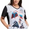 Cherokee Women's Super-Pets Print Scrub Top -Havaianas Shop 1 ck tf627 printdsp 650