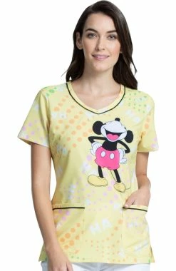 Cherokee Clearance Women's Ha Ha Print Scrub Top