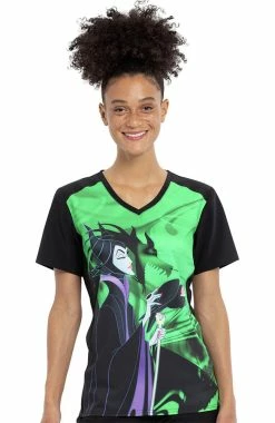Cherokee Clearance Women's Beautiful Darkness Print Scrub Top