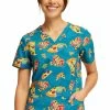 Cherokee Women's Pizza My Heart Alien Print Scrub Top 2 Cherokee Women's Pizza My Heart Alien Print Scrub Top -Havaianas Shop 1 ck tf738 printtsz 650