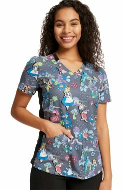 Cherokee Women's Alice Print Scrub Top
