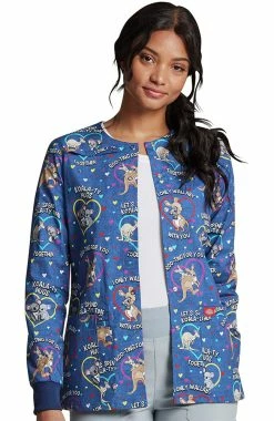 Dickies Clearance Women's Roo-Ting For You Print Scrub Jacket