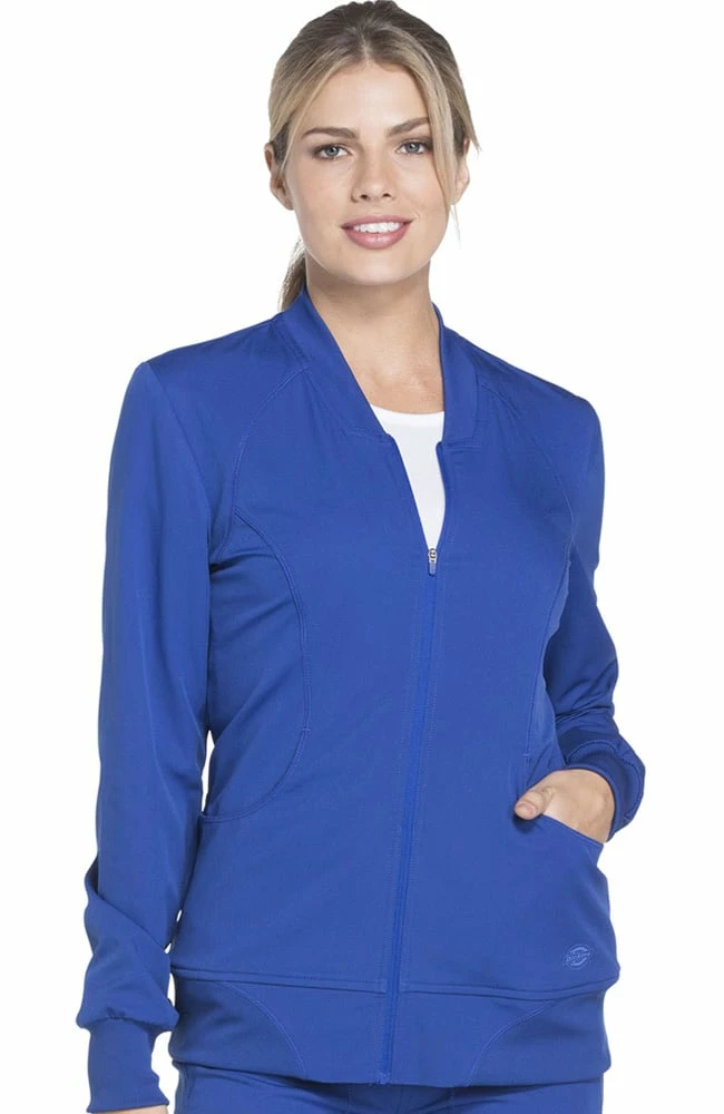 Dickies Clearance Women's Zip Front Warm-Up Solid Scrub Jacket 3 Dickies Clearance Women's Zip Front Warm-Up Solid Scrub Jacket