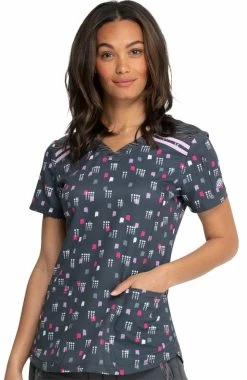 Dickies Clearance Women's Dots So Geo Print Scrub Top