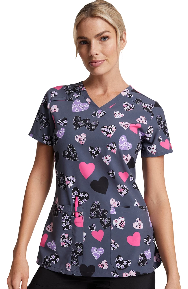 Dickies Clearance Women's Loving Blooms Print Scrub Top 3 Dickies Clearance Women's Loving Blooms Print Scrub Top