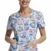 Dickies Women's Hippie Hounds Print Scrub Top 1 Dickies Women's Hippie Hounds Print Scrub Top -Havaianas Shop 1 di dk721 printhph 650