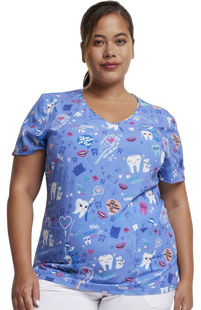 Dickies Women's Fillings For You Print Scrub Top 3 Dickies Women's Fillings For You Print Scrub Top