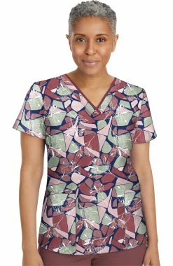 Healing Hands Clearance Women's Amanda Freeflow Print Scrub Top