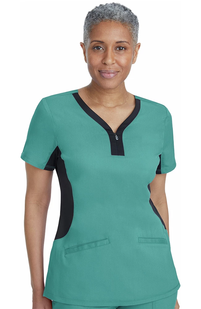Healing Hands Clearance Women's Jessi Y-Neck Side Panel Yoga Solid Scrub Top 3 Healing Hands Clearance Women's Jessi Y-Neck Side Panel Yoga Solid Scrub Top