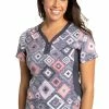 Healing Hands Clearance Women's Jessi Good Vibes Print Scrub Top 2 Healing Hands Clearance Women's Jessi Good Vibes Print Scrub Top -Havaianas Shop 1 hh 2270 printclearancegvb 650