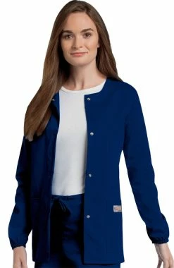 Landau Clearance Women's Warm Up Solid Scrub Jacket
