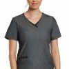 Maevn Uniforms Women's Contrast Double V-Neck Solid Scrub Top -Havaianas Shop 1 mv 3901 650