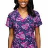 Med Couture Women's Vicky Cancer Awareness Print Scrub Top 2 Med Couture Women's Vicky Cancer Awareness Print Scrub Top -Havaianas Shop 1 pe 8564 printcaw 650