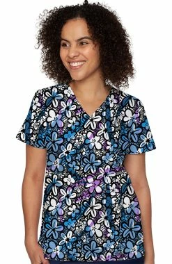 Med Couture Women's Vicky Scribble Floral Print Top