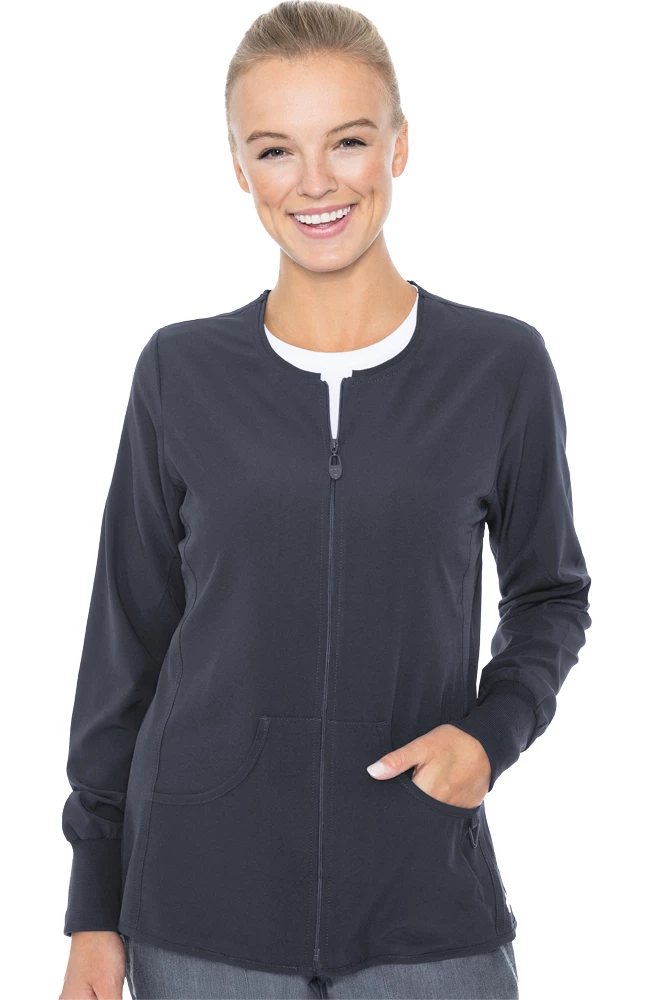 Med Couture Clearance Women's Warm Terrain Zip Up Solid Scrub Jacket 3 Med Couture Clearance Women's Warm Terrain Zip Up Solid Scrub Jacket