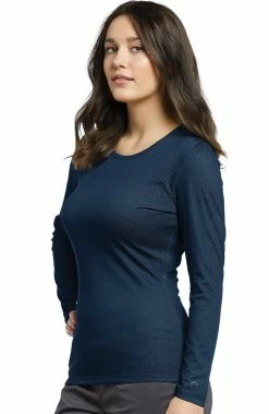 White Cross Women's Birdseye Knit Long Sleeve Solid Underscrub T-Shirt