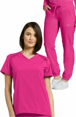White Cross Women's V-Neck Solid Scrub Top & Jogger Scrub Pant