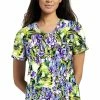 White Cross Women's Round V-Neck Perennials Print Scrub Top 2 White Cross Women's Round V-Neck Perennials Print Scrub Top -Havaianas Shop 1 wc 782 printprn 650