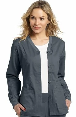 White Cross Clearance Women's Button Front Cardigan Warm Up Scrub Jacket