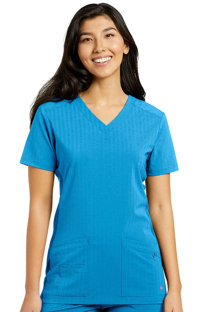 White Cross Women's Seersucker Solid Scrub Top 3 White Cross Women's Seersucker Solid Scrub Top