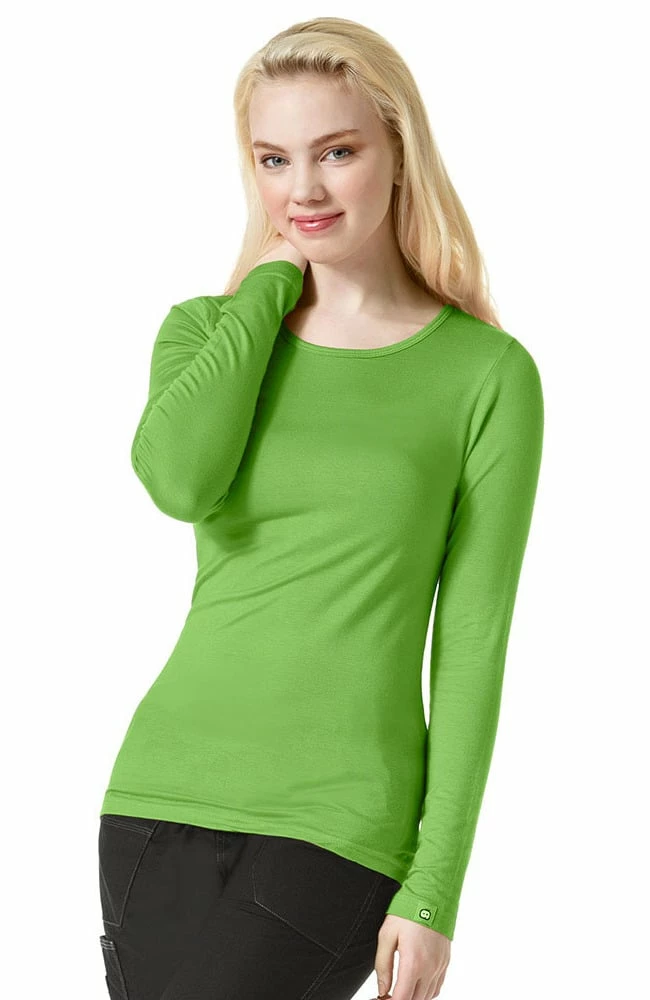 WonderWink Clearance Women's Silky Long Sleeve Underscrub 3 WonderWink Clearance Women's Silky Long Sleeve Underscrub
