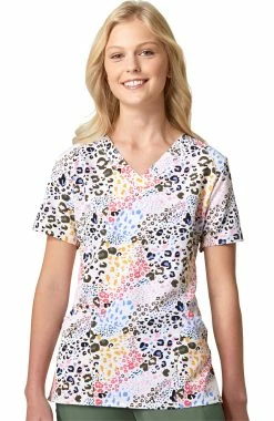 WonderWink Clearance Women's Been Spotted Print Scrub Top