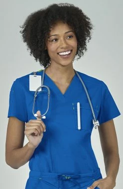 WonderWink Clearance Women's Chest Pocket V-Neck Tuck In Scrub Top