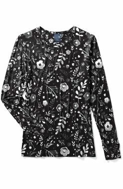 Zoe And Chloe Clearance Women's Moody Blossoms Print Underscrub T-Shirt