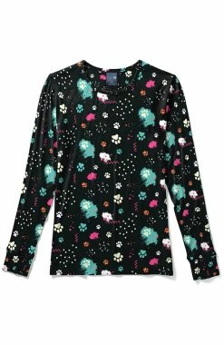 Zoe And Chloe Clearance Women's Pawp Star Print Underscrub T-Shirt