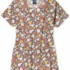 Zoe And Chloe Women's Notch Neck Poppin' Petals Print Scrub Top 2 Zoe And Chloe Women's Notch Neck Poppin' Petals Print Scrub Top -Havaianas Shop 1 wk z16202 printpop 650