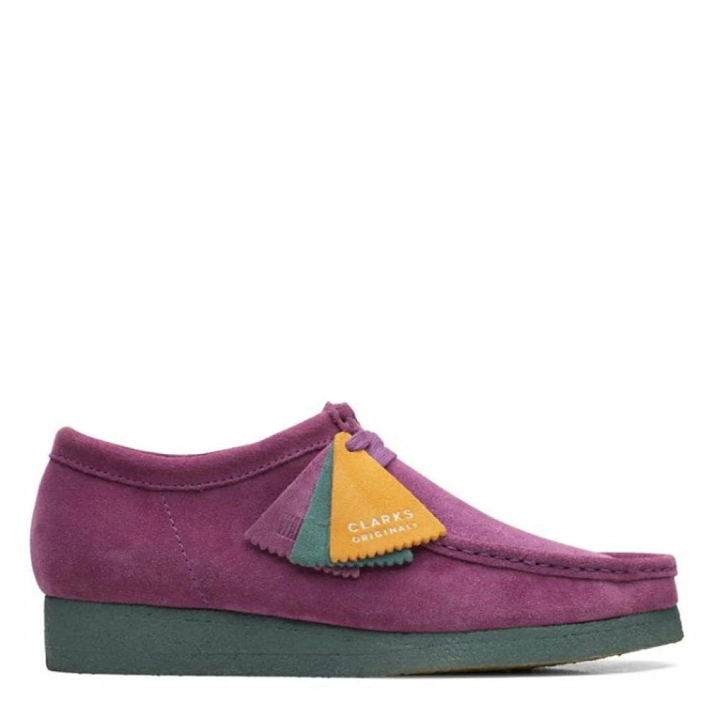 Clarks Men's Wallabee In Purple/Green 3 Clarks Men's Wallabee In Purple/Green
