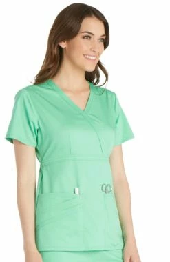Alternative view of Cherokee Clearance Women's Mock Wrap Solid Scrub Top