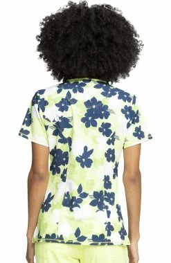 Alternative view of Cherokee Clearance Women's Mock Wrap Tropic Shadow Print Scrub Top