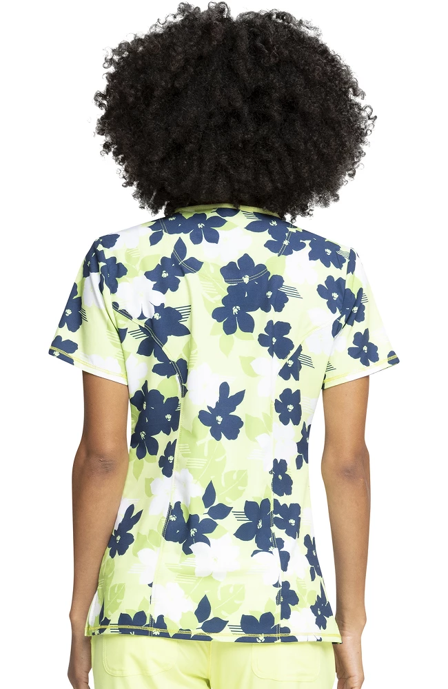 Cherokee Clearance Women's Mock Wrap Tropic Shadow Print Scrub Top 4 Cherokee Clearance Women's Mock Wrap Tropic Shadow Print Scrub Top - Image 2